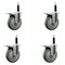 Service Caster 5'' Gray Poly Swivel 3/4'' Expanding Stem Caster Set Total Lock Brake, 4PK SCC-EXTTL20S514-PPUB-34-4 - alternate 1
